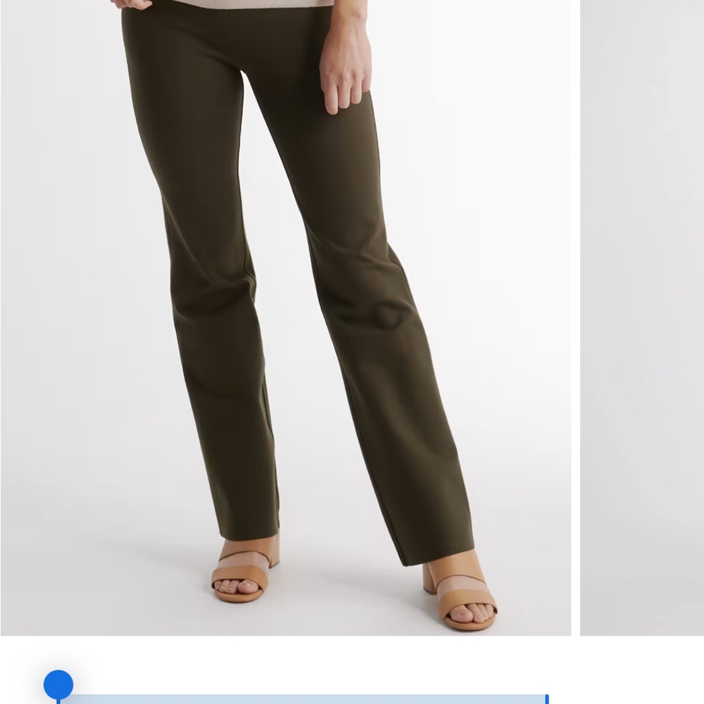 Quince Ultra-Stretch Ponte Bootcut Pants size Large- Olive Green